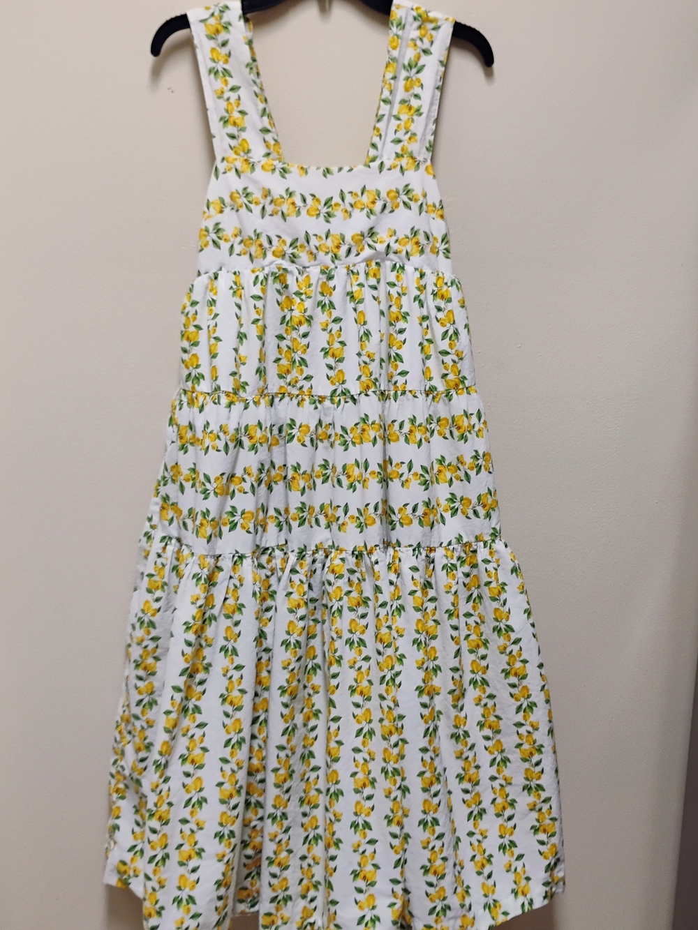 Anthropologie White Dress with Yellow Lemon Print